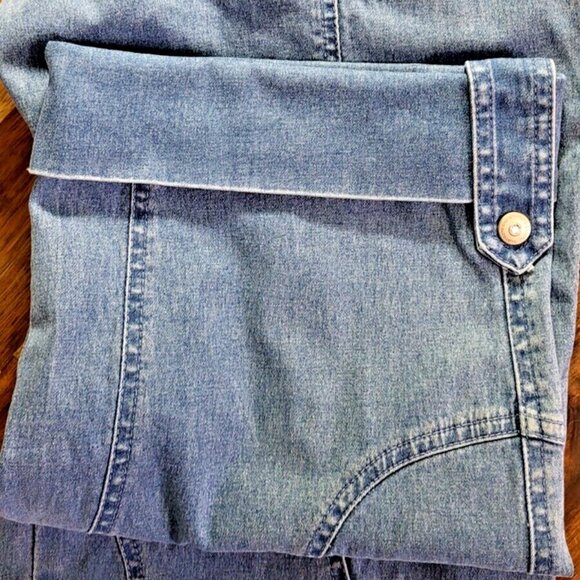 Acezung Women's Jeans Size 12 Capri Flap Pouch Pockets Medium Wash - Picture 14 of 14